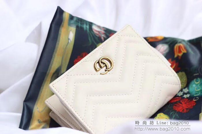 GUCCI古馳 錢包 實物拍攝 原廠材料 女款翻蓋短錢包 466492   ydgq3262
